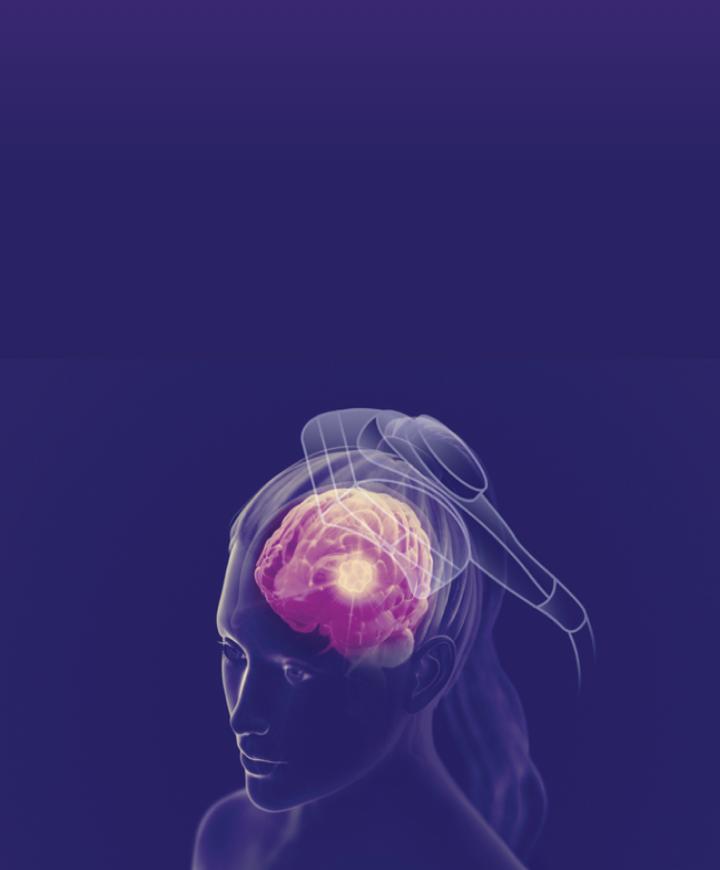Illustration of NeuroStar TMS targeting the mood-regulating area of the brain